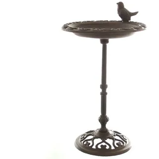 Dragimex Vogeltränke für den Garten aus Gusseisen Ø 23cm braun