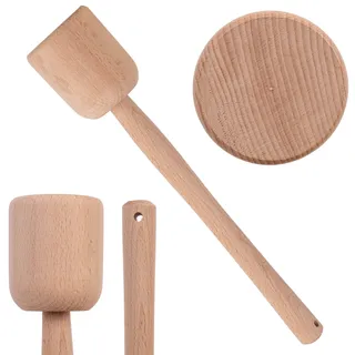 KADAX Krautstampfer aus Holz, 31.5 x 6 cm, Sauerkrautstampfer, Stampfer für Fermentieren von Sauerkraut, Kartoffelstampfer, Holzstößel, Handstampfer, Holzstampfer