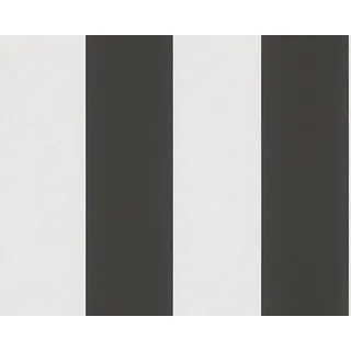 A.S. Création Streifentapete 10 m x 0,53 m 334213 Schwarz/Weiß