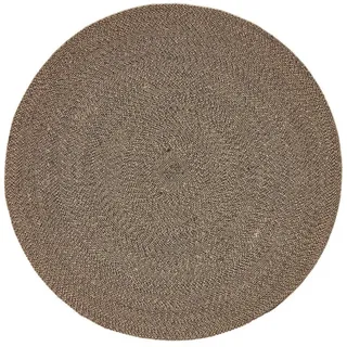 Homescapes Melange Geflochten Teppich 120 x 120 cm Beige/Braun/Schwarz