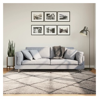 Teppich Teppich Shaggy Hochflor Modern Beige und Anthrazit 200x200 cm, vidaXL, Quadrat