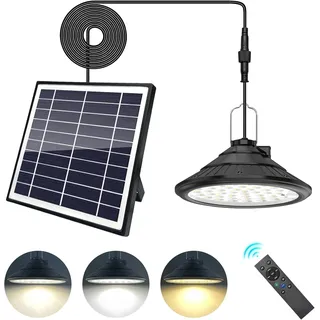 Solarlampen Für Außen Innen Hängend, 4500Mah 3 Farbe/4 Modi LED Solar Hängelampe