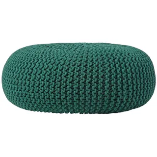 STRICK-POUF tannengrün, Bodenkissen rund 70/70/23 cm