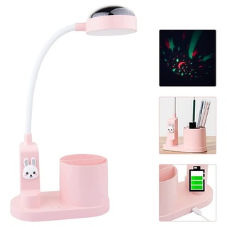 GelldG LED Schreibtischlampe Schreibtischlampe Kinder Nachttischlampe mit Stifthalter rosa