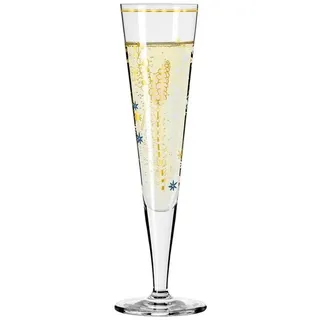 Ritzenhoff Sektglas GOLDNACHT, Glas, Handwäsche empfohlen, Mehrfarbig, Orchideen, H: 24cm