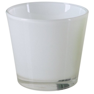 tegawo Blumentopf Mini Pflanztopf Glas, 5er-Set, für Mini Pflanzen oder Teelichter weiß