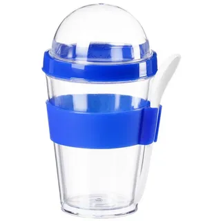 Goods+Gadgets Becher GOODS+GADGETS Müsli To Go Behälter - Doppelwandiger Joghurtbecher, Müslibecher Müslischale blau