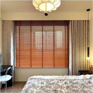 Jalousien Holzjalousien, Fensterläden für Fenster innen 100 120 140 160 180 200 220 240 cm extra breit, braune Holzjalousien Verdunkelung mit Bändern für Zuhause Schlafzimmer Küche Büro(200x240cm)