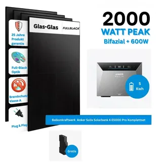 Anker Solix Solarbank 4 E5000 Pro Speicher 2000W Balkonkraftwerk Set 0% MwSt..