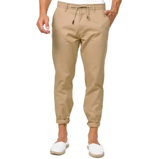 Indicode Herren Veneto Leinenhose aus Baumwolle und Leinen Stoffhose | Leichte Herrenhose für Urlaub und Freizeit mit viel Komfort, Freizeithose, Chinohose, Strandhose, Leinenhose für Männer - XXL