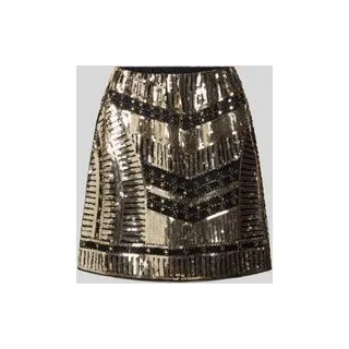 Minirock mit Pailletten, Gold, S