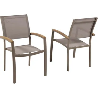 MERXX Gartensessel Piemont (Set, 2-St), Armlehnen und Applikationen aus Kunststoff beige