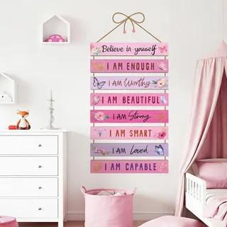 SHUCHING Wanddeko kinderzimmer Mädchen | Wandtattoo Sprüche Inspirierende, Selbstklebende Wandsticker für Mädchenzimmer Kinderzimmer Spielzimmer