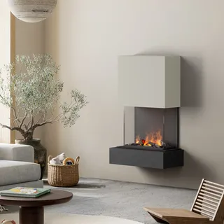 muenkel design Como [Elektrokamin Opti-myst]: Nero (Schiefer schwarz) - weiß