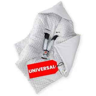 Amilian Einschlagdecke Babyschale, Universelle Baby Decke, Praktische Einschlagdecke für Babyschale und Kinderwagen - Komfort und Sicherheit für Ihr Baby - Vichy Karo Grau 90x90 cm