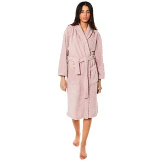 Brentfords Bademantel aus Waffel-Fleece für Damen und Herren, superweicher Plüsch, warm, flauschig, Nachtwäsche, Robe, Einheitsgröße – Rosa - Einheitsgröße