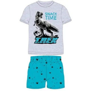 Jurassic World Pyjama Kurzer Jurassic World Pyjama für Jungen ""Snack Time" (Set, 2 tlg., Set bestehend aus Oberteil und Hose) grau 98