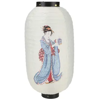 10Zoll Japanische Laterne, Deko Lampe Laterne aus Stoff, wasserdicht, japanische Lampenschirm, Deko für Restaurant, Bar, Hof, Garten (L)