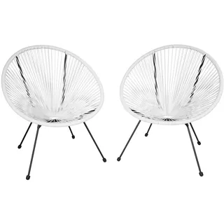 Tectake tectake® Gartenstuhl, Retro-Design im Acapulco-Stil,