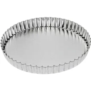 PetriStor Tarteform Mit Hebeboden Ø 22 cm x 2,8 cm - Rund Tarteform - Pie-form Mit - Geriffelte Quicheform - Runde gerillte Auflaufform - Beweglicher Boden - Weißblech - Recycelbares Material