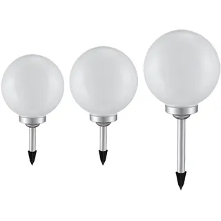 ETC Shop Kugelleuchte Kunststoff, Metall D 20/25/30 cm 3er Set weiß