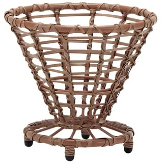 Xlmoebel Couchtisch Runder Rattan-Korb mit geflochtenem Design und stabilem Standfuß, Made in Europa braun