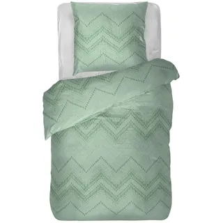 BestLivings Bettwäsche Renforce 80 x 80 cm & 135 x 200 cm ZickZack Mint
