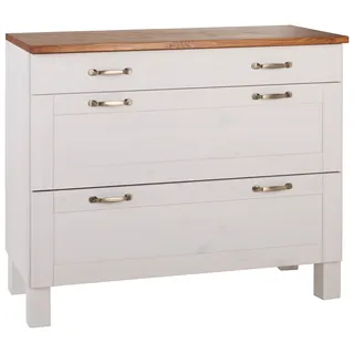 Unterschrank HOME AFFAIRE "Alby", weiß (weiß, honigfb), B:100cm H:85cm T:50cm, Schränke, Unterschrank, Breite 100 cm, 3 Schubladen