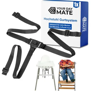 Hochstuhl Sicherheitsgurt, 1 Set, in Schwarz, kompatibel mit IKEA ANTILOP und IKEA LANGUR, mitwachsender Kinderschutzgurt, 3 Punkt Gurtsystem Kinderhochstuhl, Kindersicherheitsgurt Stuhl Baby Tisch