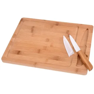Gräwe Schneidebrett-Set Holz 2-tlg. mit Saftrille 0 x 0 cm Braun