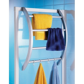 Ruco Handtuchhalter, Kunststoff/Aluminium, Befestigung ohne Bohren - einfach einhängen silberfarben