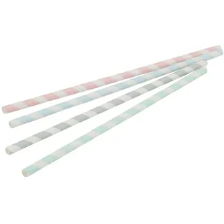 BIOZOYG 3450 Stück Trinkhalme Jumbo 23cm,  Ø8mm Papier, Jumbo-Strohhalme, pastell gestreift, umweltfreundliche Saugröhrchen, biologisch abbaubar