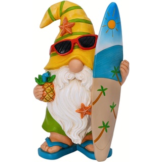 Mood Lab Gartenzwerg – Surfer-Zwerg Figur – 23,9 cm hoch, lustige Rasenstatue – für Outdoor oder Hausdekoration