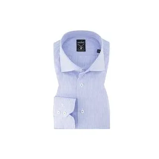 van Laack Herren Hemd blau kariert, blau, NOS