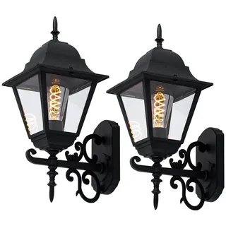 V-Tac Außenwandleuchte Aluminium Glas 44,5 cm 2er Set schwarz