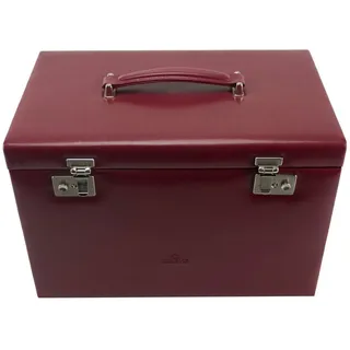 Windrose Schmuckkoffer mit integrierter Schmucktasche rot