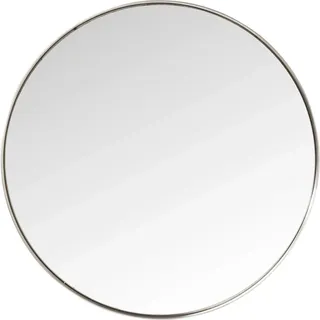 Kare Design Spiegel Curve Round, runder Wandspiegel, Bad Spiegel, Schminkspiegel, Silber (H/B/T) 100x100x5cm