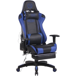 CLP Gaming Chair Turbo XFM Kunstleder, Massagefunktion, Fußablage blau|schwarz