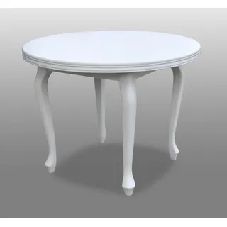 JV Möbel Runder Esstisch 100 x 75 cm weiß