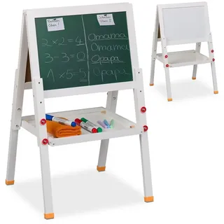 Relaxdays Kinderstandtafel mit Whiteboard (1-tlg) Schwarz/Weiß (310700)