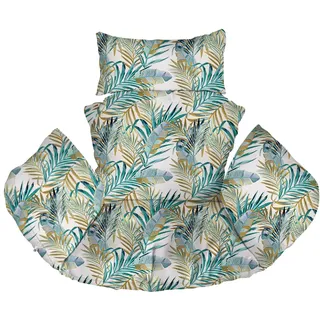 Ferocity Hängesessel Kissen, Polster, Auflage für Polyrattan/Rattan Hängeschaukel, Hängekorb, Schaukel Korb, Rückenkissen Palm Weiß [114]