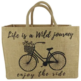 Domelo Einkaufskorb Jute, Vegan Einkaufstasche, Korbtasche, Shopping bag, Boden verstärkt beige