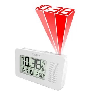 Mini Funk-Projektionswecker Reisewecker 2 Alarme Datum Temperatur Funkwecker