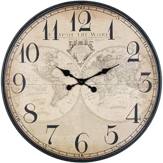 Ambia Home Wanduhr, Mehrfarbig, Holz, Metall, Papier, Tanne, RoHS, Dekoration, Uhren, Wanduhren