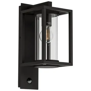 LUCANDE Außenwandleuchte Aluminium 22,6 cm x 16 cm x 38 cm mit Bewegungsmelder schwarz
