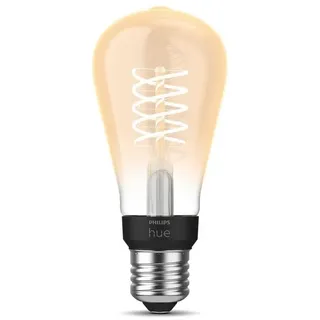 Philips Hue LED-Leuchtmittel E27 Filament ST64 LED Leuchtmittel, E27, Warmweiß schwarz