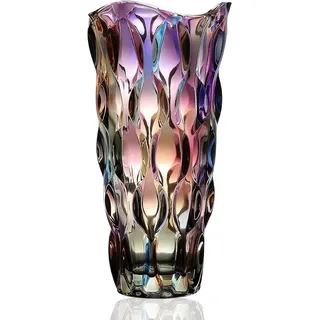 Handgefertigte Glasvase 24cm für Blumen - Bunt