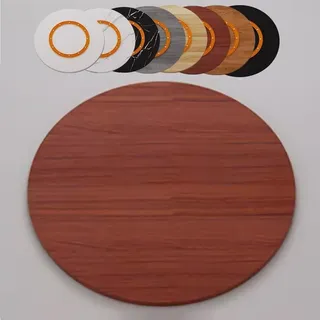 OPOLDBDMAC Holz Drehteller 50cm 60cm 70cm 80cm 90cm 100cm Lazy Susan Drehteller Holz Esstisch Drehplatte, Groß Drehbarer Servierteller Servierplatte 360° Drehbar(Teak,45cm/18in)