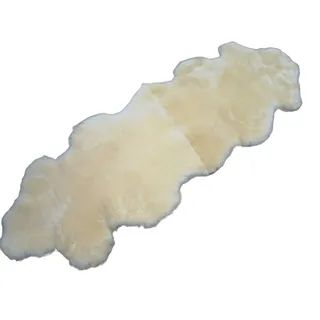 Provellus Fellteppich 70 x 190 cm Weiß/Beige/Gold