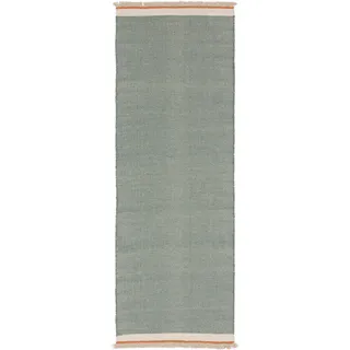 benuta pop Wollteppich Läufer für Flur Karla Mint 70x200 cm - Naturfaserteppich aus Wolle